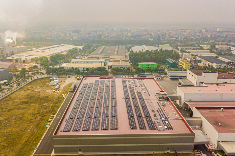 Thi công hệ thống năng lượng mặt trời áp mái 998kWp Orion Vina – Bắc Ninh